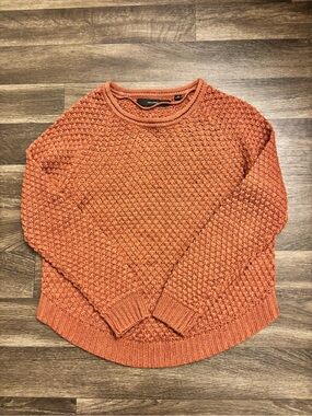 Vero Moda - Women's Textured Crewneck Sweater - Rust Orange/Chestnut Brown